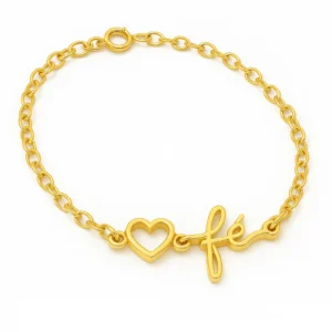 Pulseira Com Coração Fé