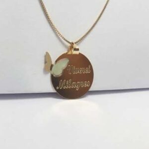 COLAR VENEZIANA COM PINGENTE VIVEREI MILAGRES COM DETALHE